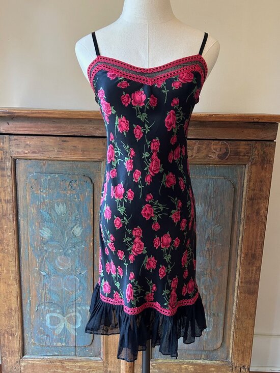 Betsey Johnson Dresses & Skirts - Vintage Betsey Johnson New York Silk Lace Mesh Slip Dress